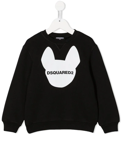 Dsquared2 Kids' Logo Print Sweatshirt In Black