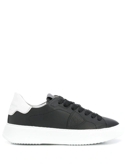 Philippe Model Paris Side Logo Patch Sneakers In Black