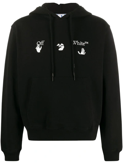Off-white Blue Marker Oversized Hoodie In Black