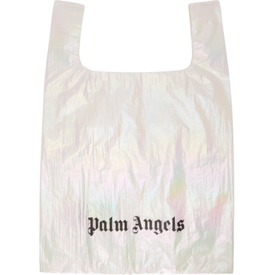 Palm Angels Metallic Nylon Tote Bag In Iridescent