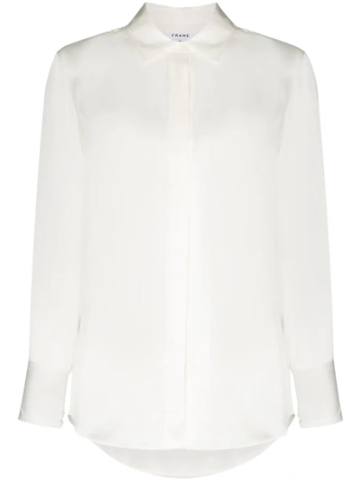 Frame Perfect Washable Silk Shirt In White