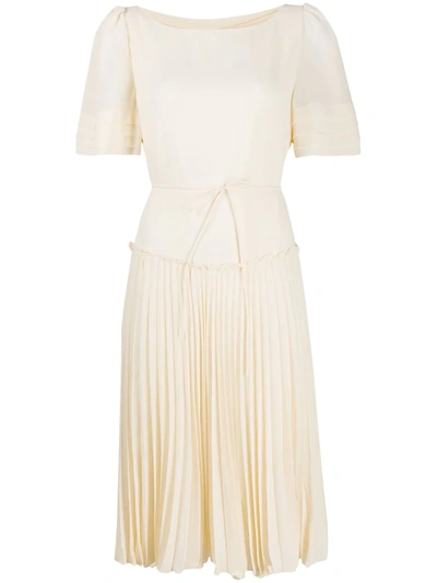 See By Chloé Pleated Jersey Dress In Neutrals
