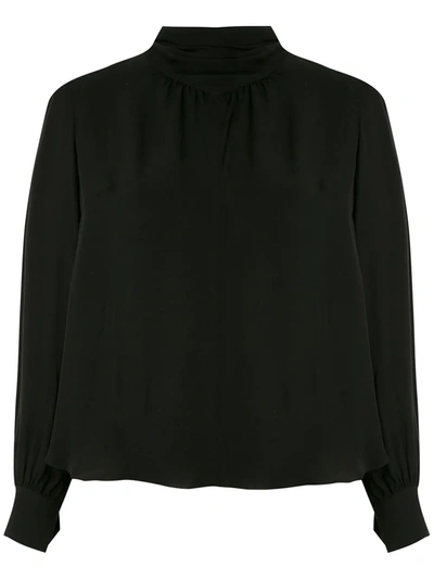 Nk Silk Daisy Blouse In Black