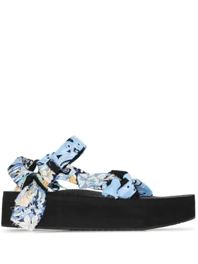 Arizona Love Blue And Yellow Trekky Mix Bandana Sandals