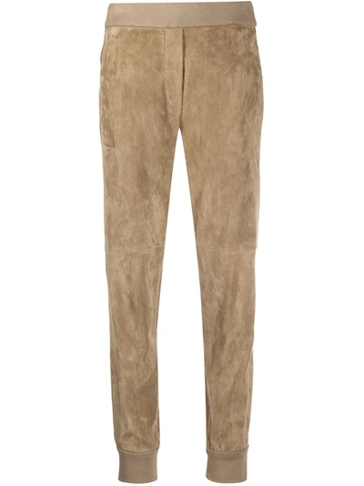 Brunello Cucinelli Women's Suede Stretch Pull-on Pants In Sand