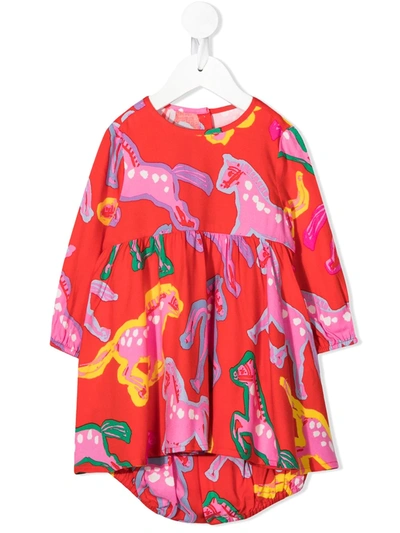 Stella Mccartney Babies' Horse Print Dress In Red