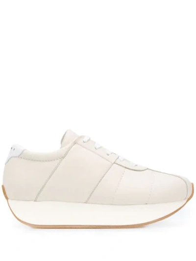 Marni Big Foot Platform Heel Sneakers In Neutrals