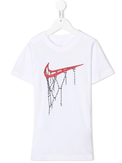 Nike Kids' Swoosh And Chains T-shirt In White