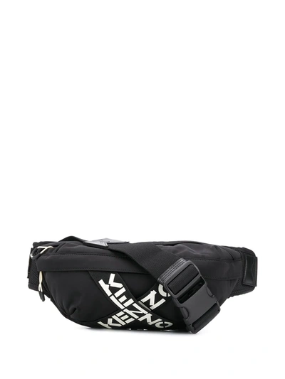 Kenzo Cross Belt Bag Made Of Black Fabric With Logo
