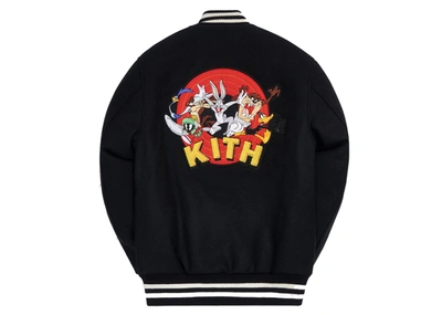 Pre-owned Kith  X Looney Tunes Golden Bear Varsity Jacket Black