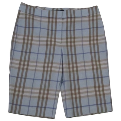Pre-owned Burberry Blue Cotton Shorts
