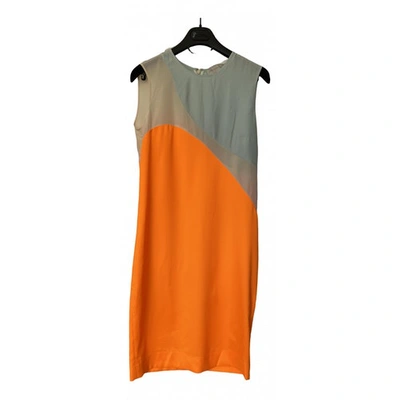 Pre-owned Stella Mccartney Silk Mid-length Dress In Orange