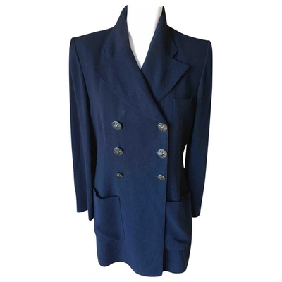 Pre-owned Sonia Rykiel Silk Suit Jacket In Blue