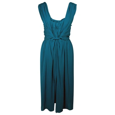 Pre-owned Alberta Ferretti Mid-length Dress In Turquoise