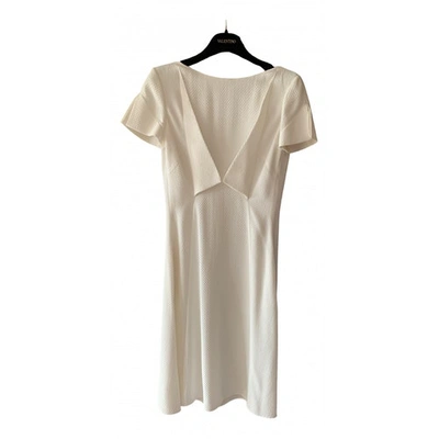 Pre-owned Giorgio Armani Silk Mid-length Dress In White