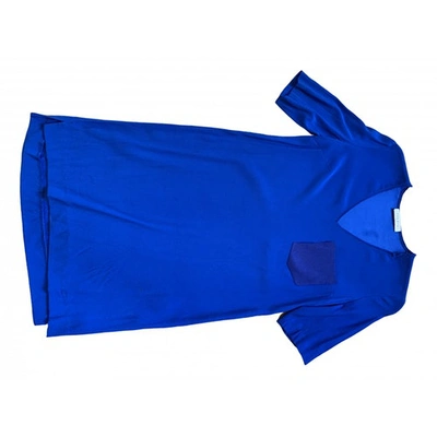 Pre-owned Sandro Silk Mini Dress In Blue