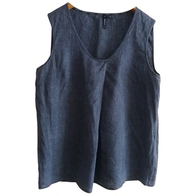 Pre-owned Woolrich Linen Waistcoat In Blue