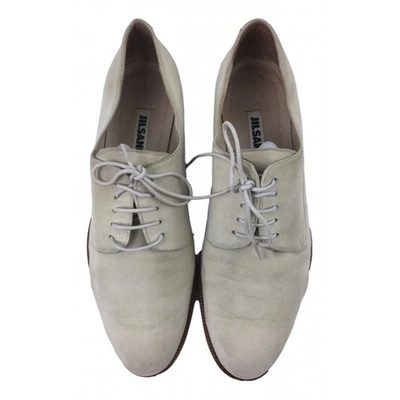 Pre-owned Jil Sander Ecru Suede Lace Ups