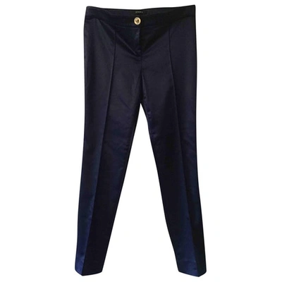 Pre-owned Versace Straight Trousers In Blue