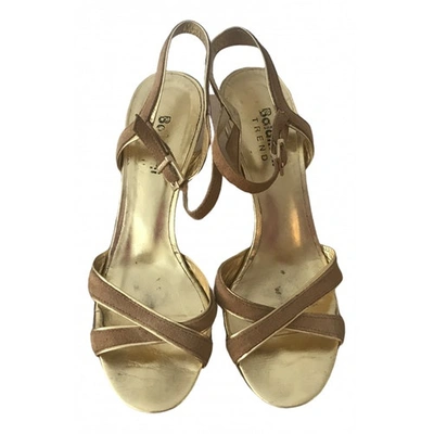 Pre-owned Baldinini Leather Sandals In Gold