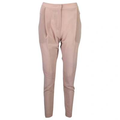 Pre-owned Dorothee Schumacher Silk Slim Pants In Pink