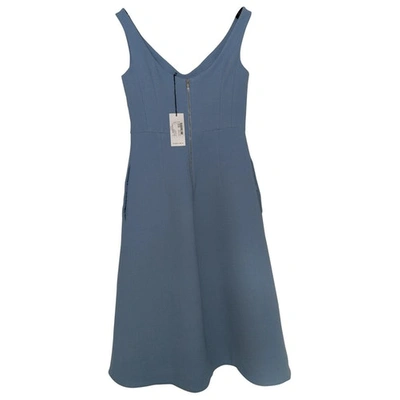 Pre-owned Carven Wool Mid-length Dress In Blue