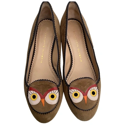 Pre-owned Charlotte Olympia Multicolour Suede Flats
