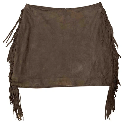 Pre-owned Sandro Mini Skirt In Brown