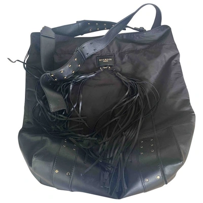 Pre-owned Balmain Cloth Travel Bag In Black