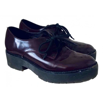 Pre-owned Topshop Tophop  Burgundy Rubber Lace Ups