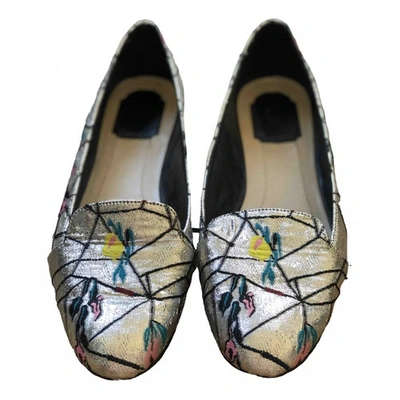 Pre-owned Dior Cloth Ballet Flats In Silver