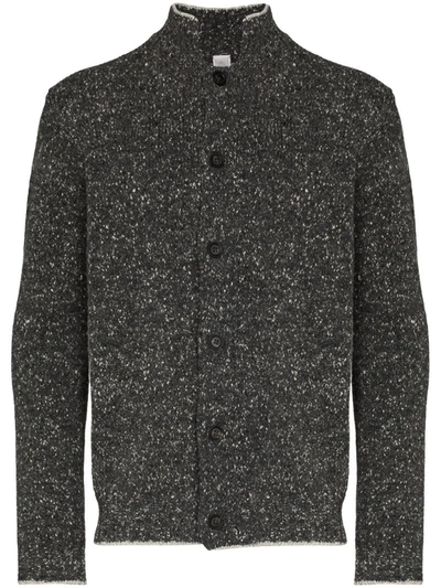 Eleventy High Neck Cashmere Wool Cardigan In Grey
