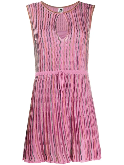 M Missoni Wave-print Knitted Dress In Pink