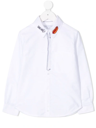 Marc Jacobs Kids' Graphic-embroidered Cotton Shirt In White