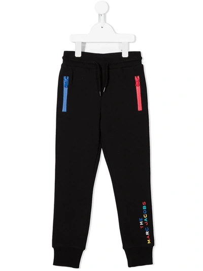 Little Marc Jacobs Kids' Logo-print Track Trousers In Black