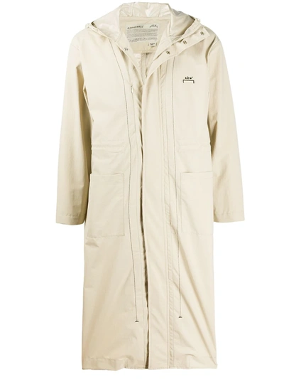 A-cold-wall* Funnel-neck Drawstring-hood Shell Coat In Neutrals