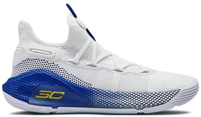 Pre-owned Under Armour Curry 6 Dub Nation (gs) In White/royal-white