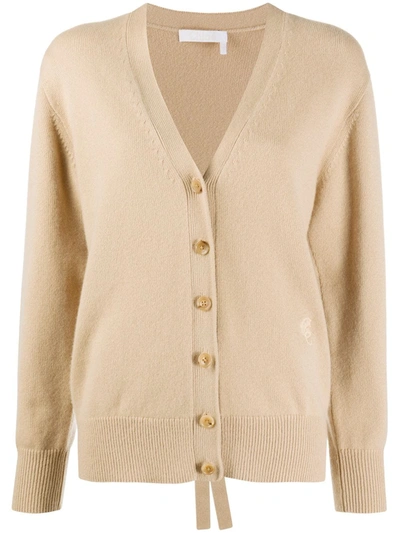Chloé Knitted Cardigan In Neutrals