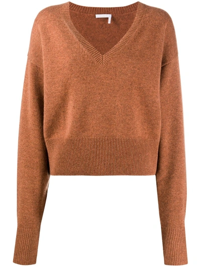 Chloé Knitted Jumper In Brown