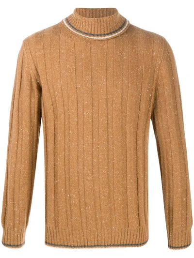 Eleventy Ribbed Cashmere Jumper In Neutrals