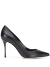 Sergio Rossi Godiva Snake-effect 90mm Pumps In Black
