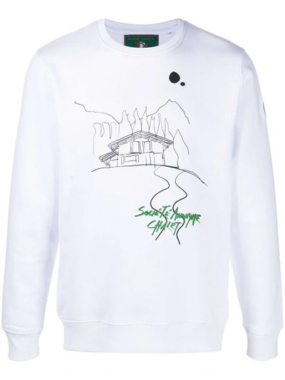 Société Anonyme Graphic-print Crew-neck Sweatshirt In White