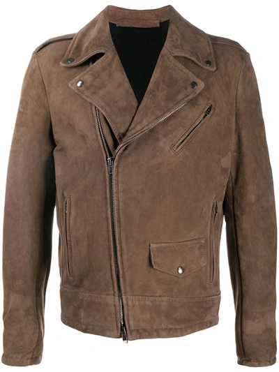 Salvatore Santoro Zip-up Leather Jacket In Brown