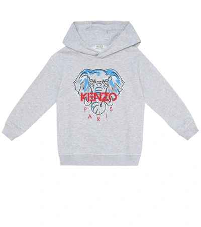 Kenzo Kids' Little Boy's & Boy's Elephant Logo Hooded Sweatshirt In Grey