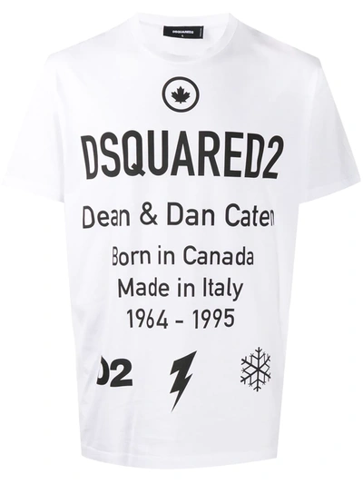 Dsquared2 Slogan Print Short-sleeve T-shirt In White