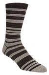 Cole Haan Stripe Socks In Black Rain Heather