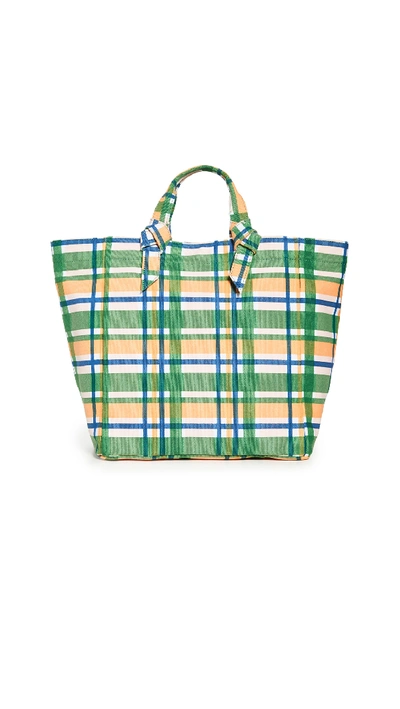 Pamela Munson Mad About Plaid Canvas Tote In Multi