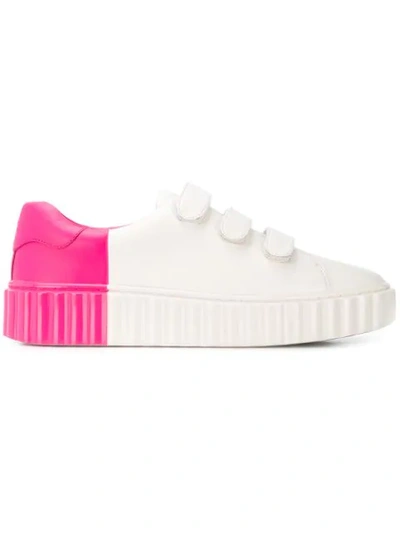 Tory Burch Scallop-trimmed Leather Sneakers In White
