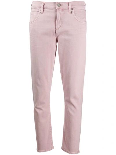 Citizens Of Humanity Elsa Mid Rise Cropped Jeans In Pink