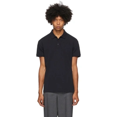Moncler Classic Fit Polo In Medium Blue